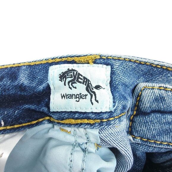 WRANGLER Western High Rise Rodeo Straight Ankle Crop Raw Hem Jeans Plus Size 14 - Picture 9 of 9